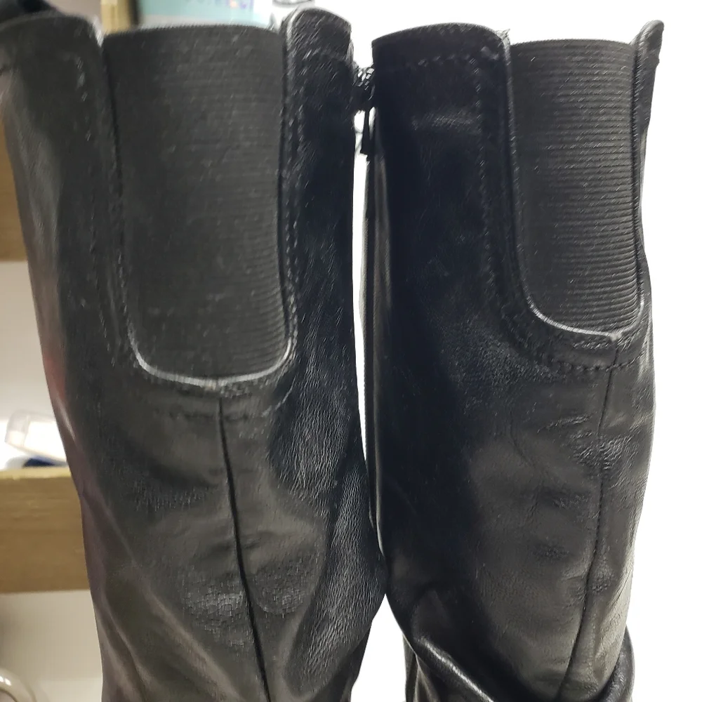 White Mountain Knee-High Boots Size 7 Black Fairfield Rider Boots